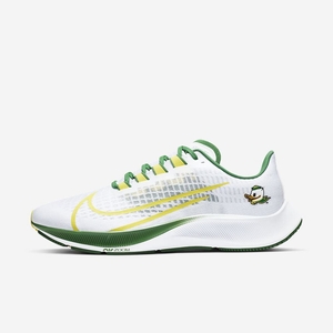 Chaussure De Running Nike College Zoom Pegasus 37 (Oregon) Blanche 6123-498 White/Pure Platinum/Apple Green/Yellow Strike Homme | ZOF-52074810